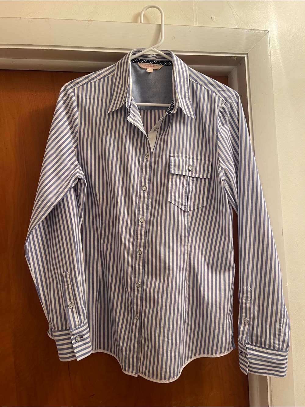 Brooks Brothers Blue and White Striped Button-Down Shirt